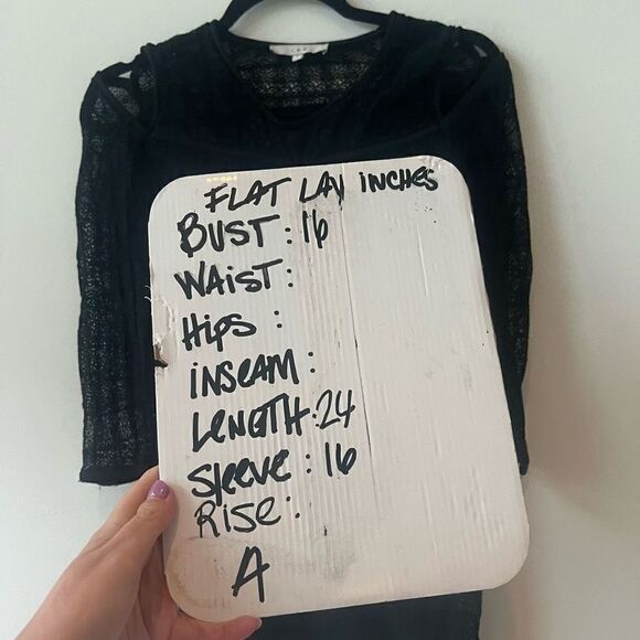 IRO Women's Elbow Length Sleeve Cold Shoulder V-Neck Lace Black Top Size Small - Picture 8 of 8